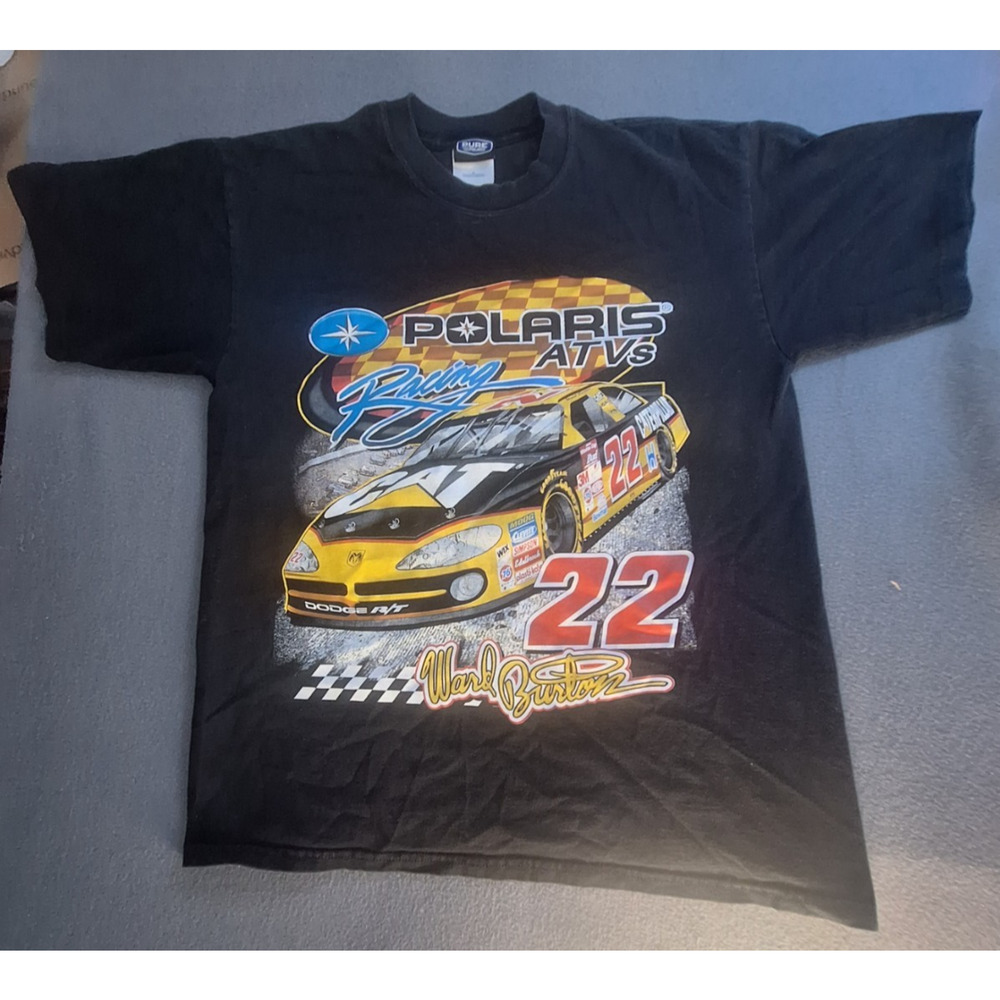 Vintage Polaris Nascar Shirt Ward Burton Rare CAT Race Car #22 Size Large